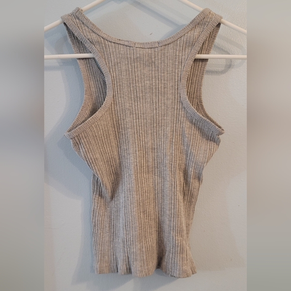 Simply gray tank top cotton spandex L - Picture 2 of 6